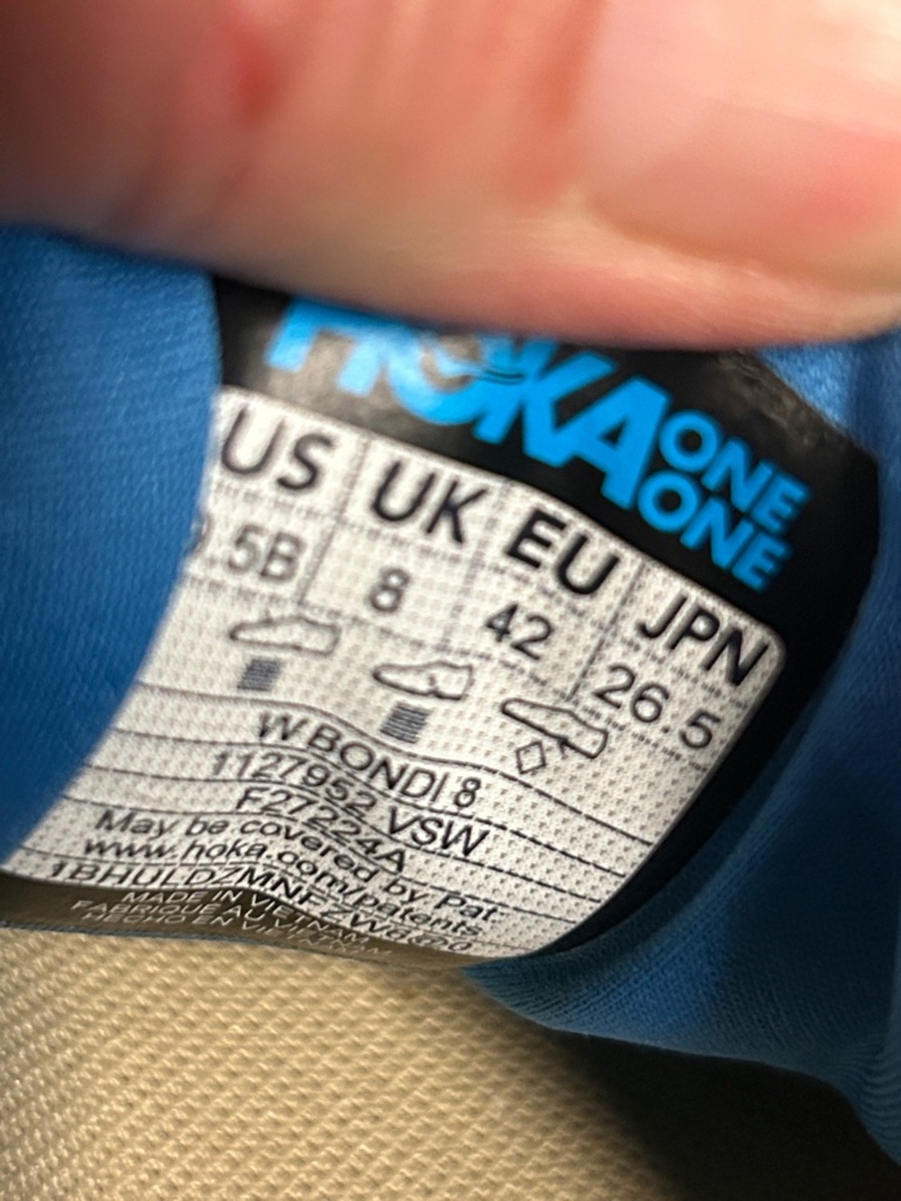 HOKA Bondi 8, Size 9.5, Blue, GREAT CONDITION - Picture 8 of 10